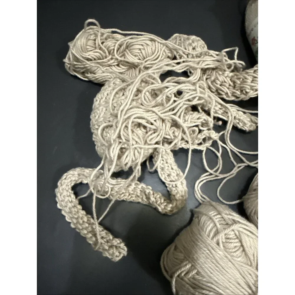 DIY Yarn Handmade Eco-friendly Pure 100% Cotton Tan Lot of 5 Skeins 1.76 oz each - Picture 6 of 9